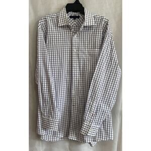 Men's Tommy Hilfiger 17 34-35 Dress Work Shirt Long Sleeves Purple White‎